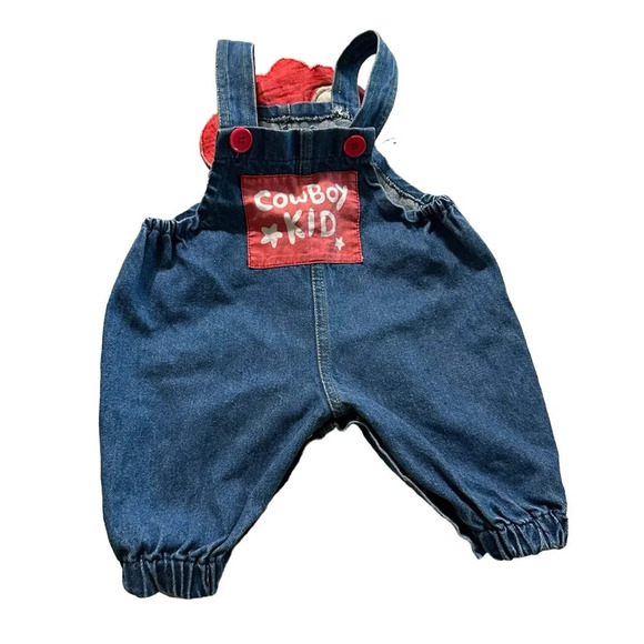 Vintage Cowboy Kid 0-6 months denim overalls - Picture 2 of 4